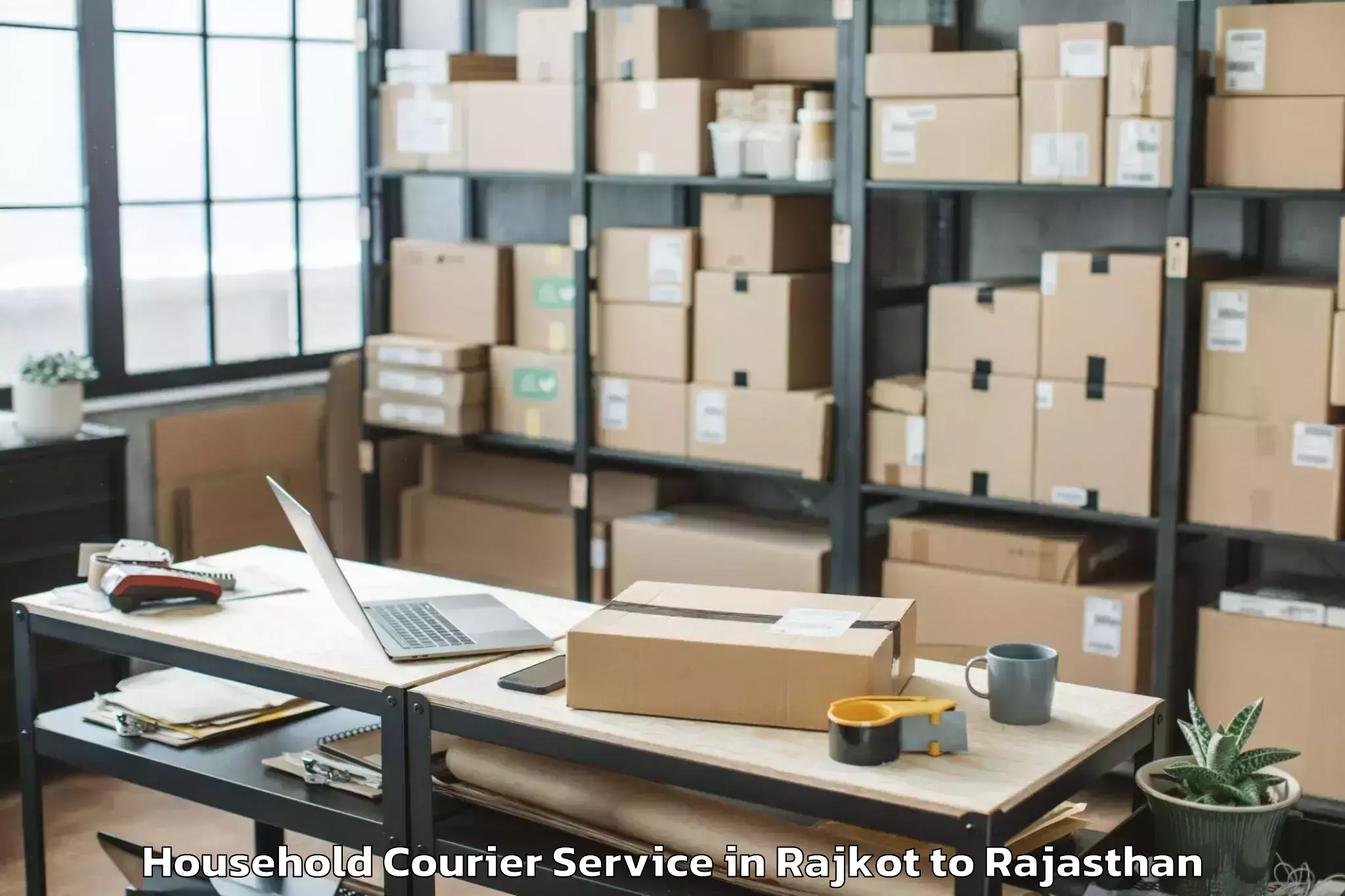 Top Rajkot to Jaipur National University Jai Household Courier Available